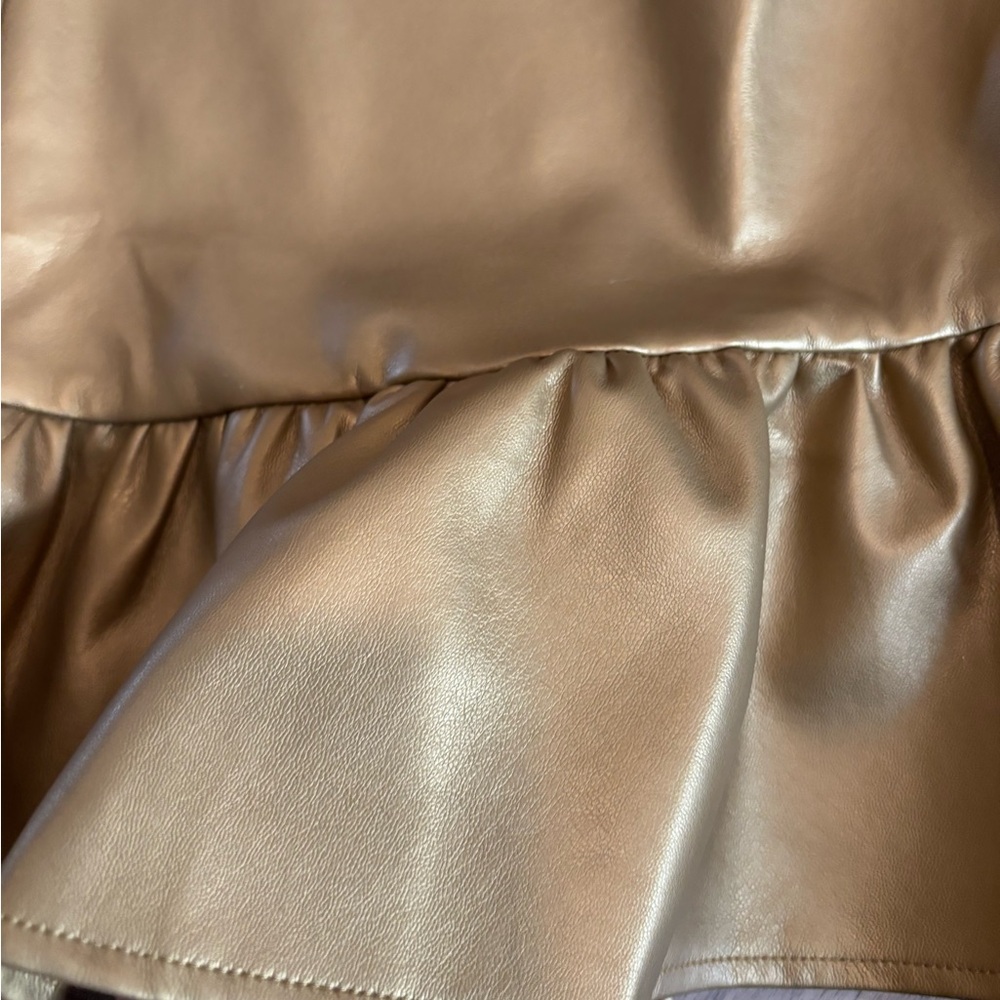 Satin Gold Ruffle Dress - Picture 6 of 6